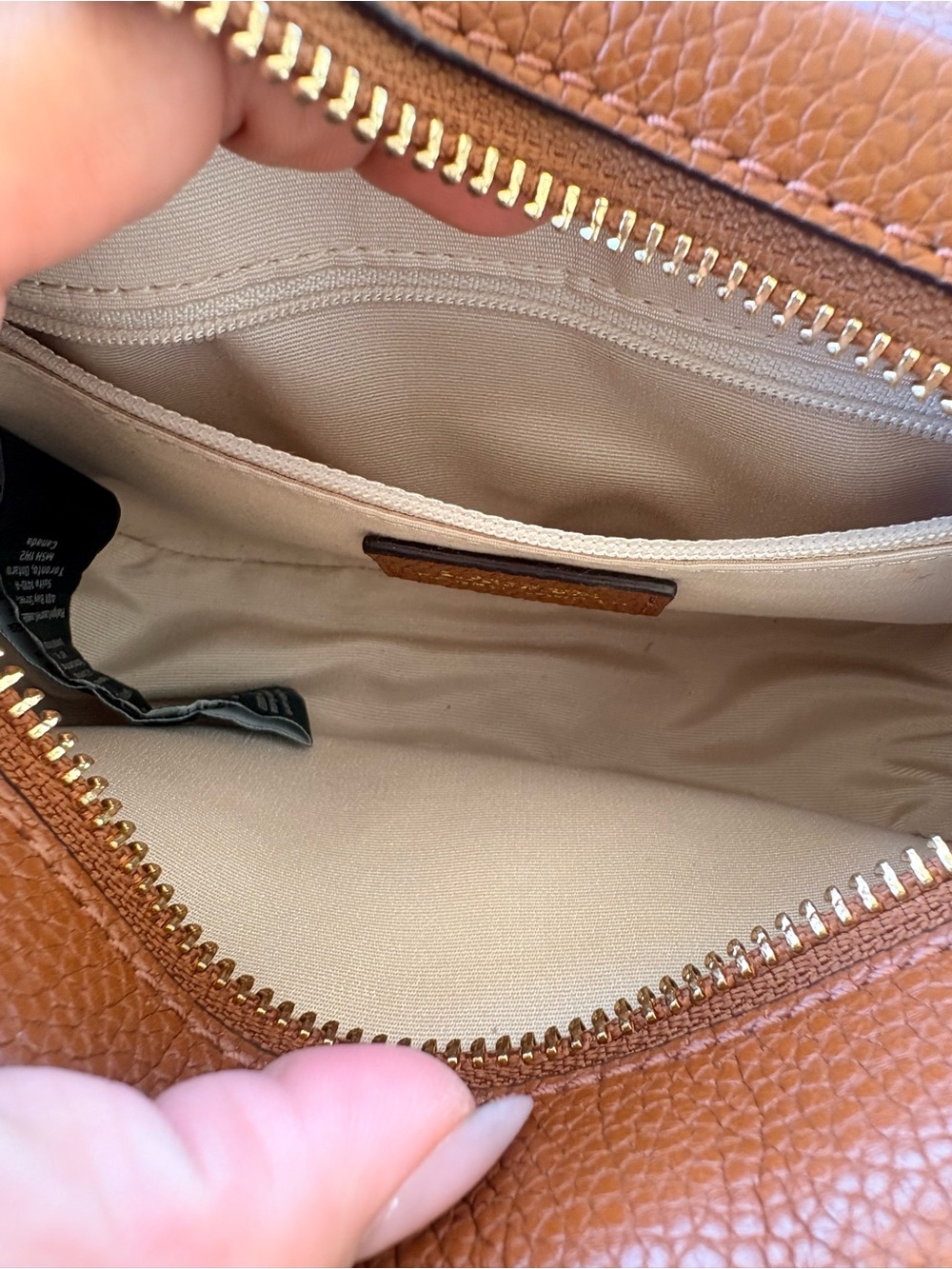 Ralph Lauren Tan RL Leather Crossbody Bag - Picture 6 of 8